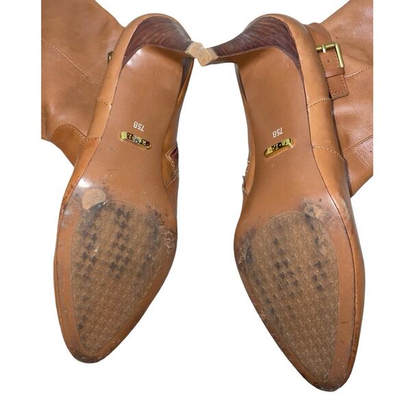 Lauren Ralph Lauren Philena Cognac Brown Leather Over-The-Knee Boots  Size: 7.5B - Picture 6 of 6